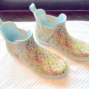 Skechers BOBS Rain Check Rain Boot women size 10 dog print design